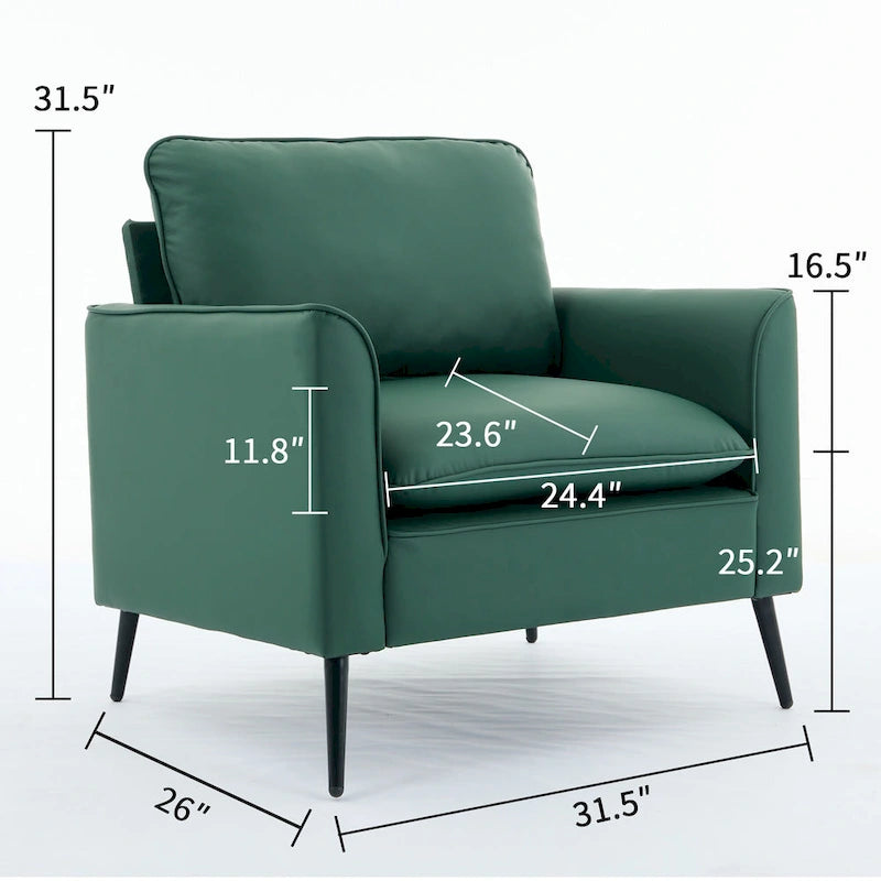 Fauteuil d'appoint moderne avec coussins lombaires