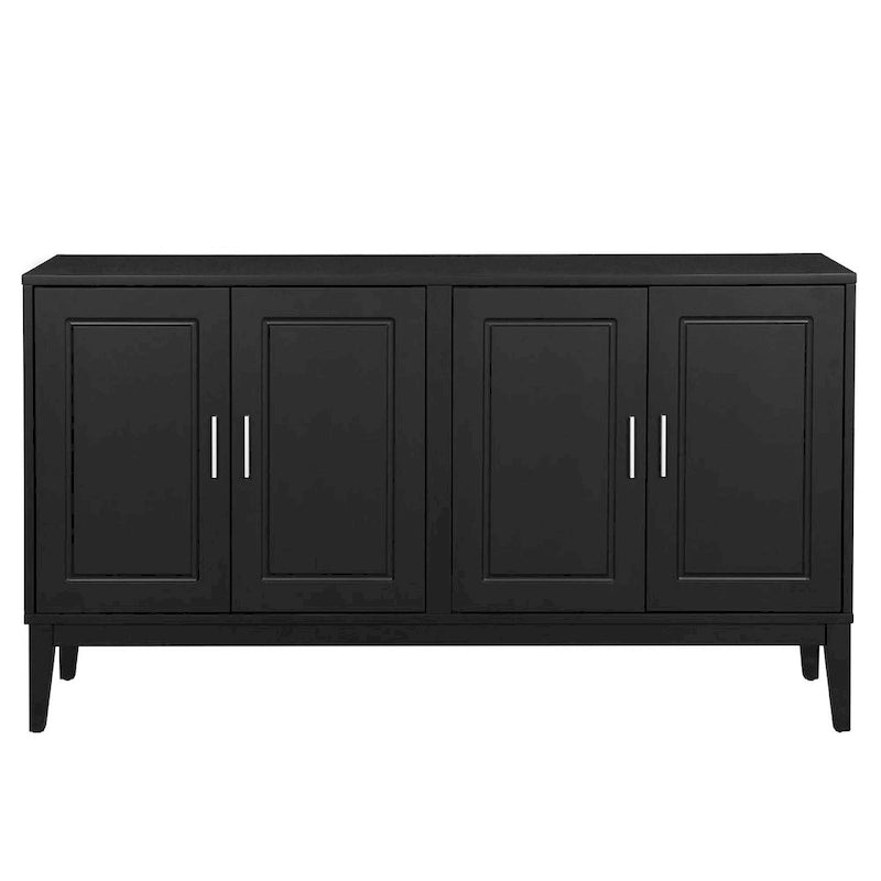 Buffet 4 portes avec étagère pour salon, deux grands placards avec étagère réglable