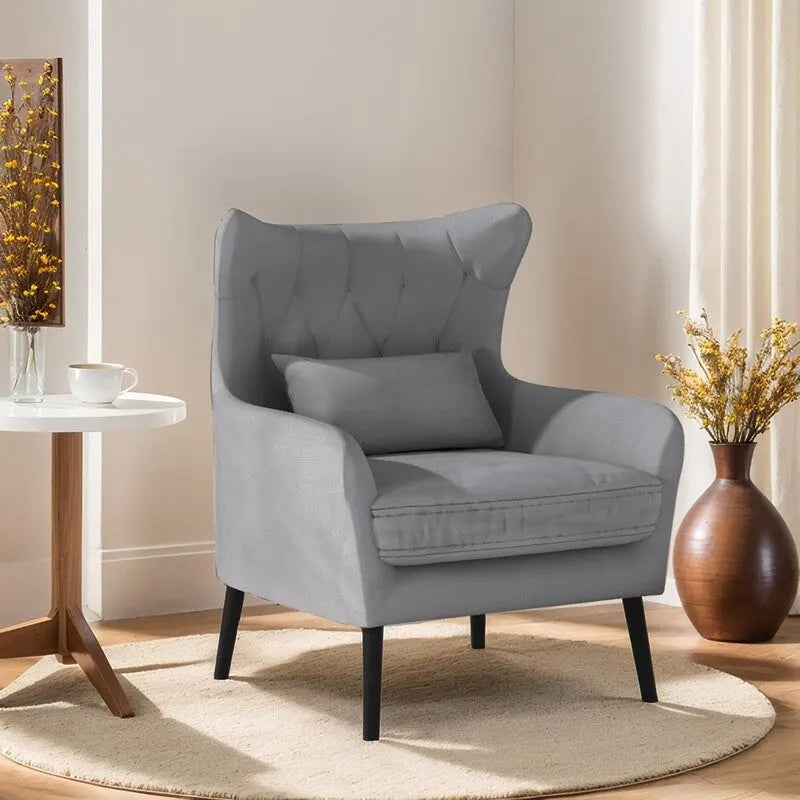 Fauteuil d'appoint en velours avec coussin épais
