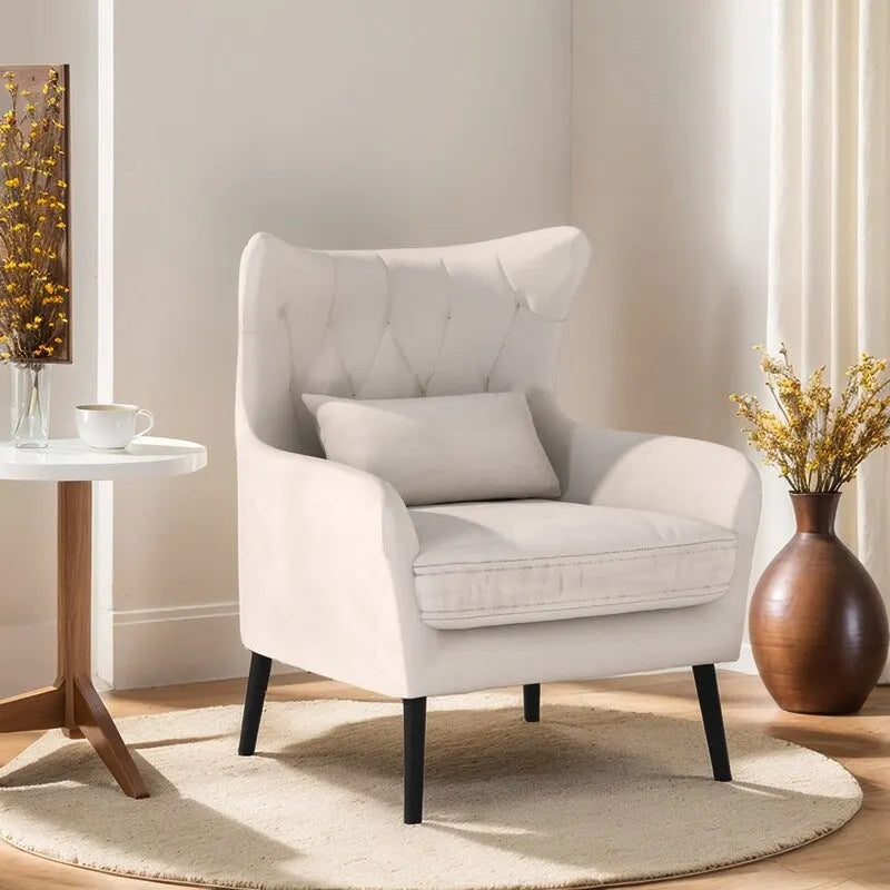 Fauteuil d'appoint en velours avec coussin épais