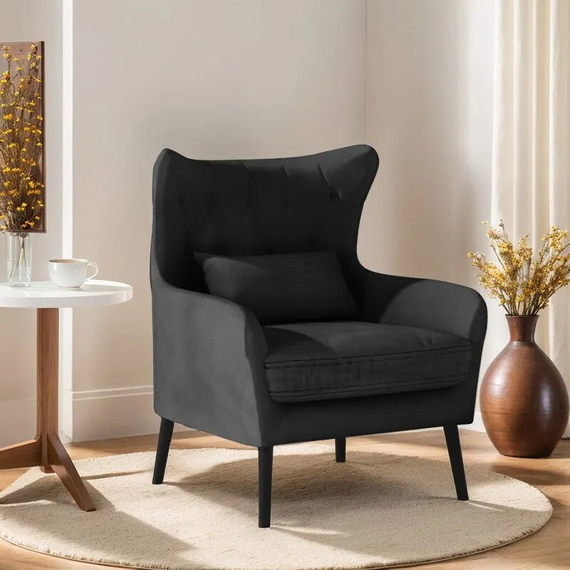 Fauteuil d'appoint en velours avec coussin épais