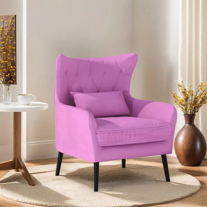 Fauteuil d'appoint en velours avec coussin épais