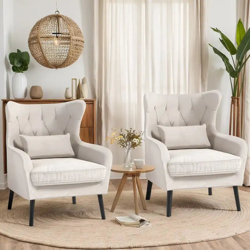 Fauteuil d'appoint en velours avec coussin épais