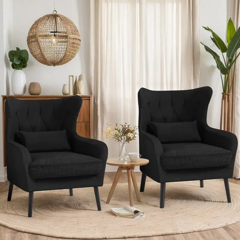 Fauteuil d'appoint en velours avec coussin épais