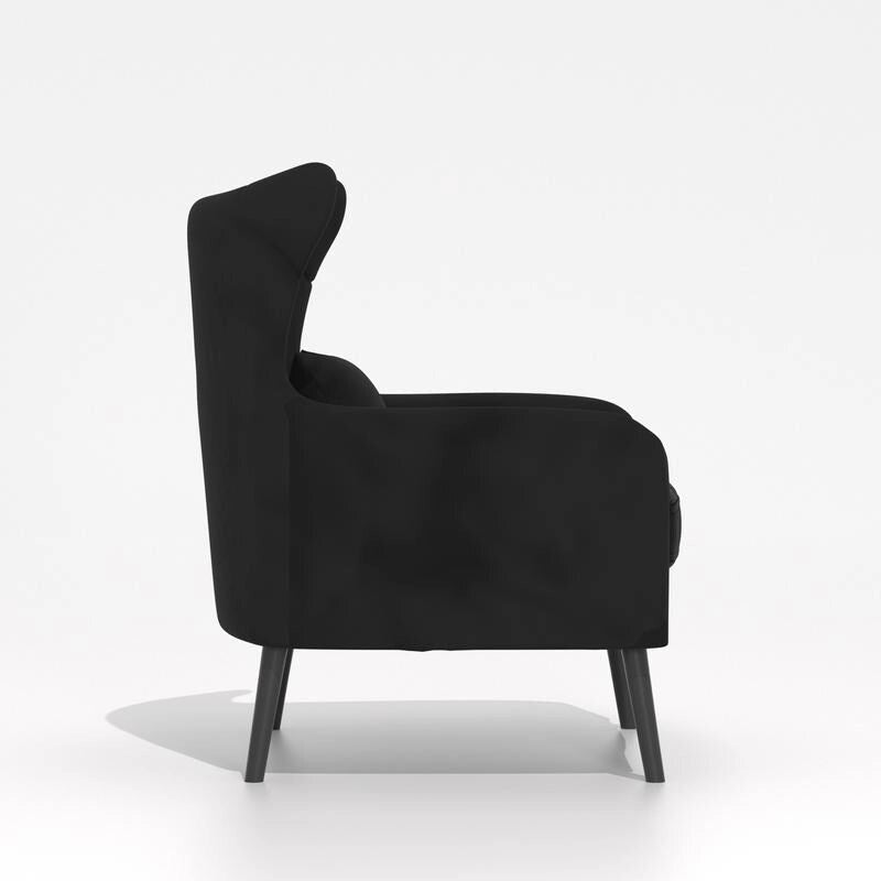 Fauteuil d'appoint en velours avec coussin épais