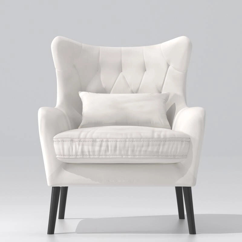 Fauteuil d'appoint en velours avec coussin épais