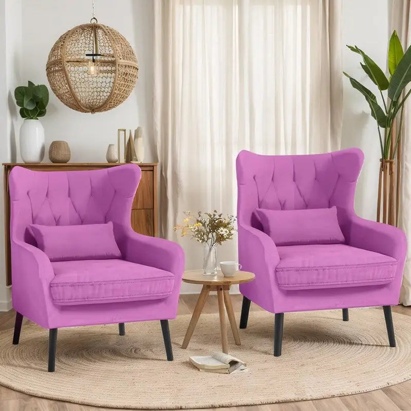 Fauteuil d'appoint en velours avec coussin épais