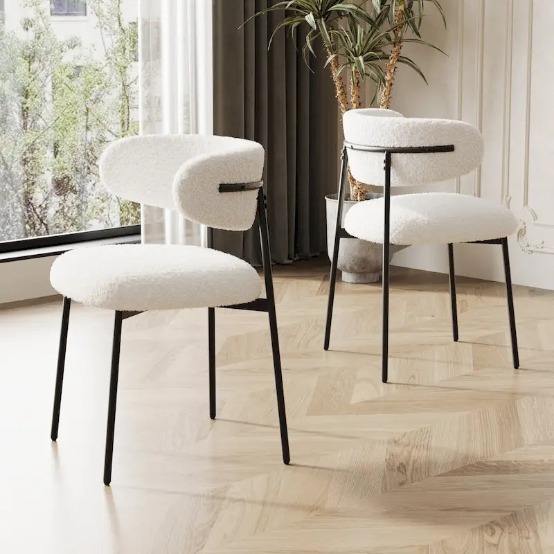 Lot de 2 chaises de salle à manger avec pieds en métal