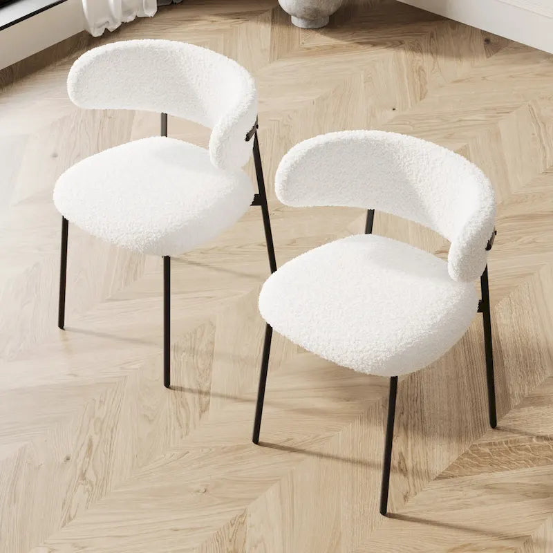 Lot de 2 chaises de salle à manger avec pieds en métal