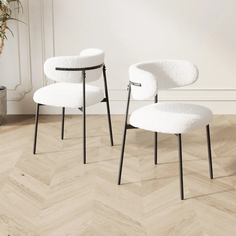 Lot de 2 chaises de salle à manger avec pieds en métal