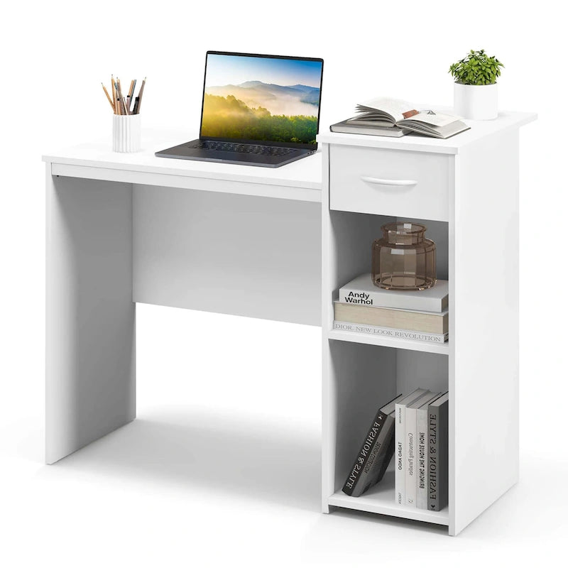 Bureau d'ordinateur avec tiroir et étagère réglable