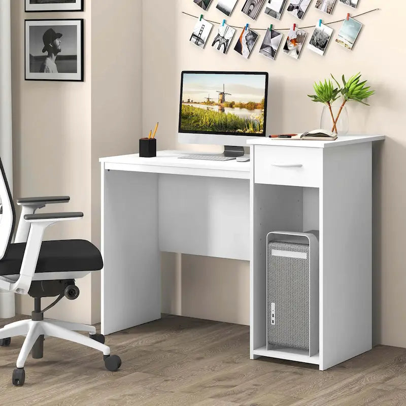 Bureau d'ordinateur avec tiroir et étagère réglable