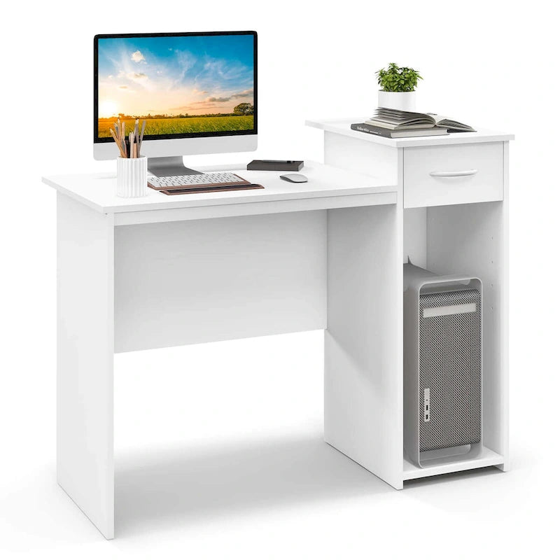 Bureau d'ordinateur avec tiroir et étagère réglable