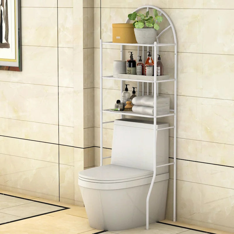Étagère de salle de bain 3 niveaux à poser au-dessus des toilettes avec rangement gain de place