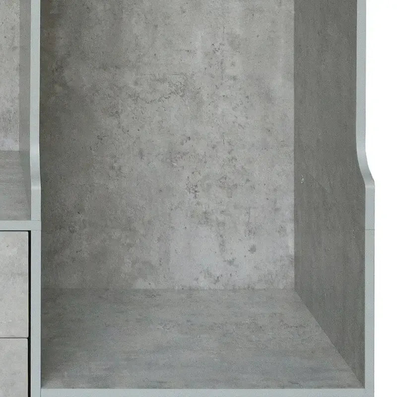 Armoire ouverte avec 2 tringles à vêtements et 3 tiroirs