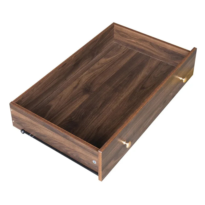 Armoire ouverte avec 2 tringles à vêtements et 3 tiroirs