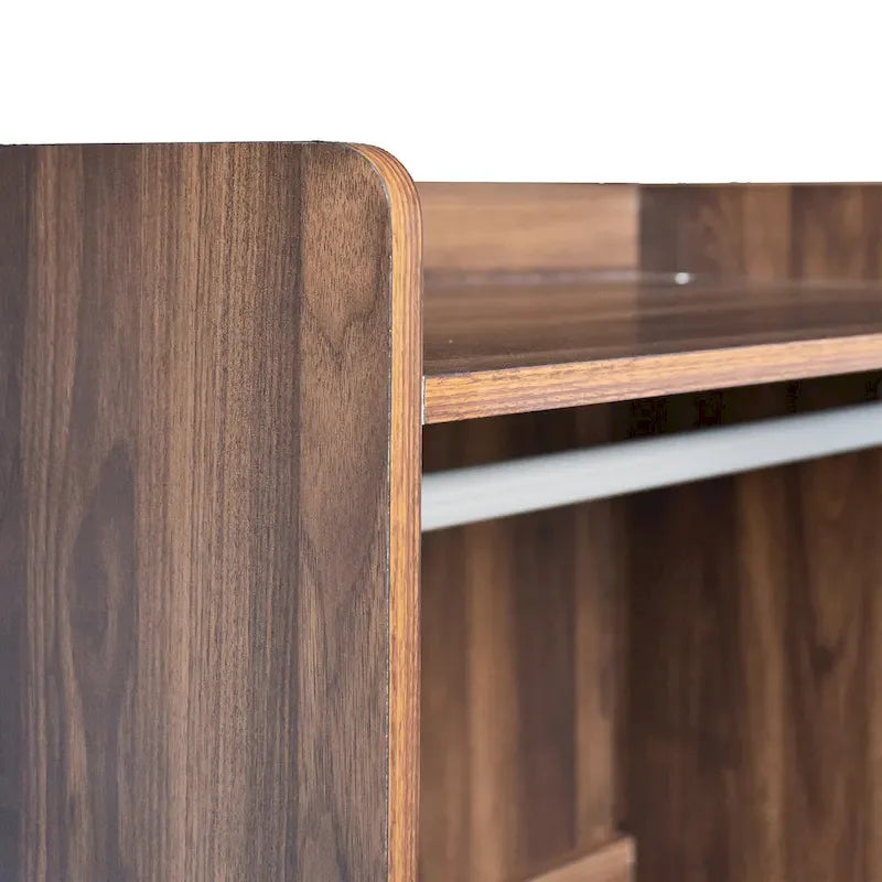 Armoire ouverte avec 2 tringles à vêtements et 3 tiroirs