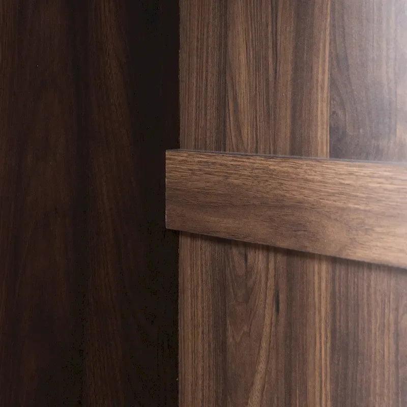 Armoire ouverte avec 2 tringles à vêtements et 3 tiroirs