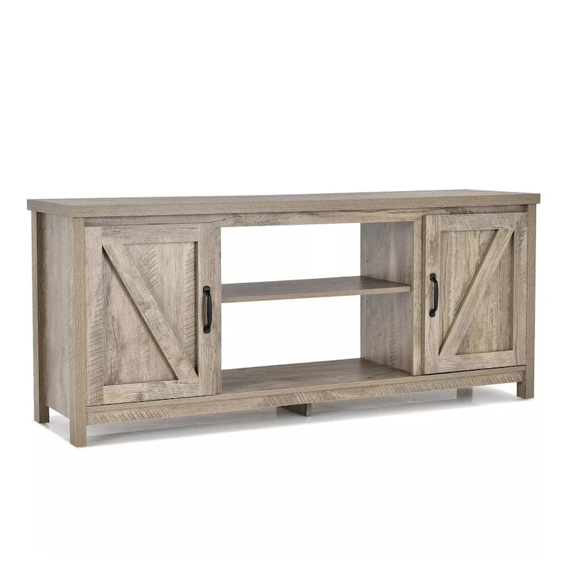 Meuble TV 150 cm avec meuble de rangement pour TV 65" - Naturel