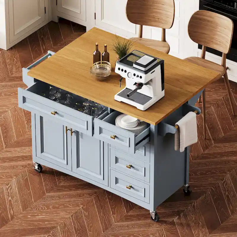 Îlot de cuisine 52" avec rallonge escamotable (tabouret non inclus)