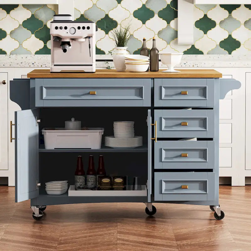 Îlot de cuisine 52" avec rallonge escamotable (tabouret non inclus)