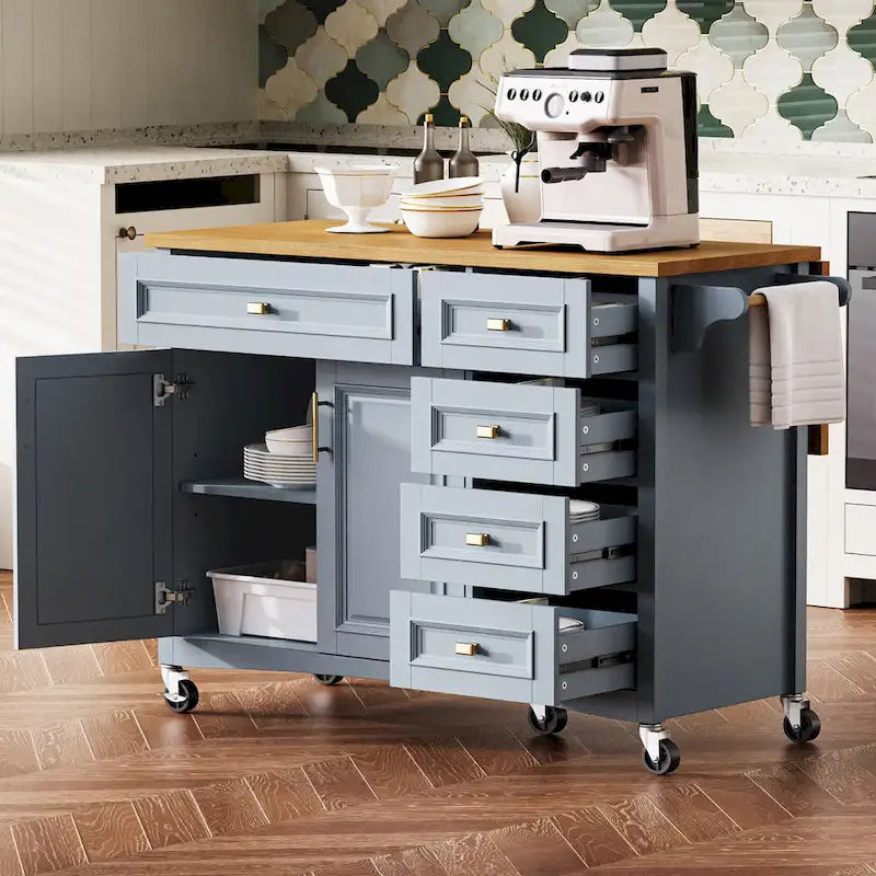 Îlot de cuisine 52" avec rallonge escamotable (tabouret non inclus)