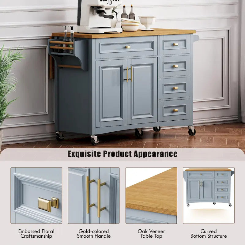 Îlot de cuisine 52" avec rallonge escamotable (tabouret non inclus)