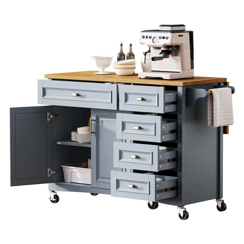 Îlot de cuisine 52" avec rallonge escamotable (tabouret non inclus)