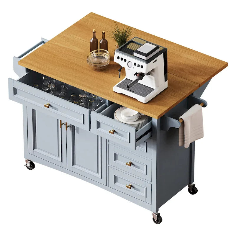 Îlot de cuisine 52" avec rallonge escamotable (tabouret non inclus)