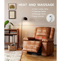 Fauteuil releveur inclinable en cuir avec chauffage et massage