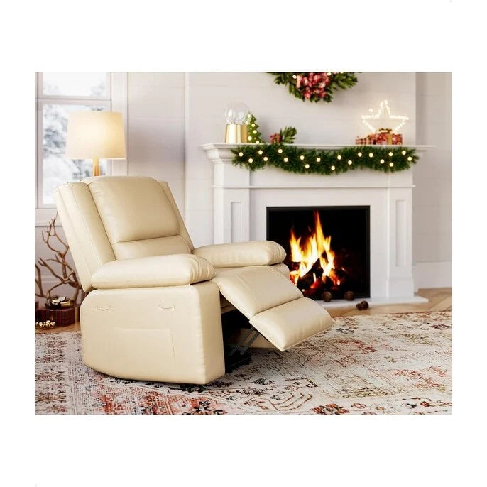 Fauteuil releveur inclinable en cuir avec chauffage et massage