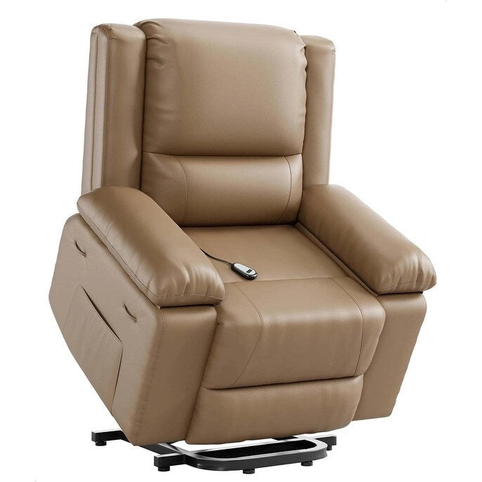 Fauteuil releveur inclinable en cuir avec chauffage et massage