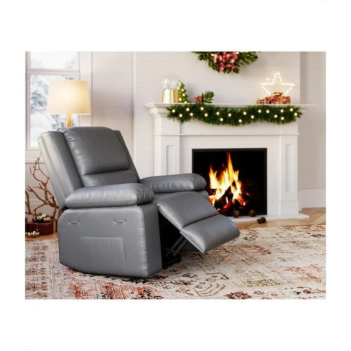 Fauteuil releveur inclinable en cuir avec chauffage et massage