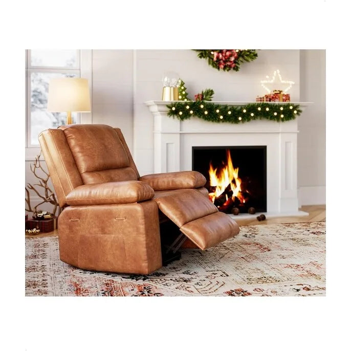 Fauteuil releveur inclinable en cuir avec chauffage et massage