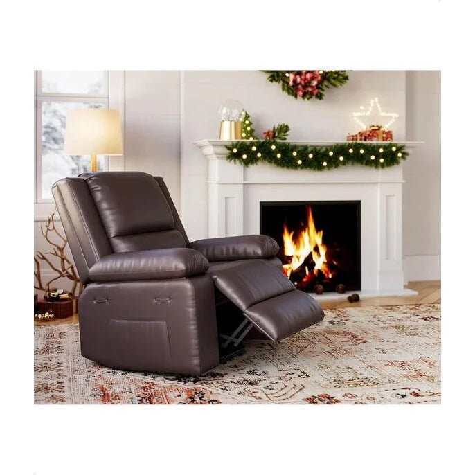 Fauteuil releveur inclinable en cuir avec chauffage et massage