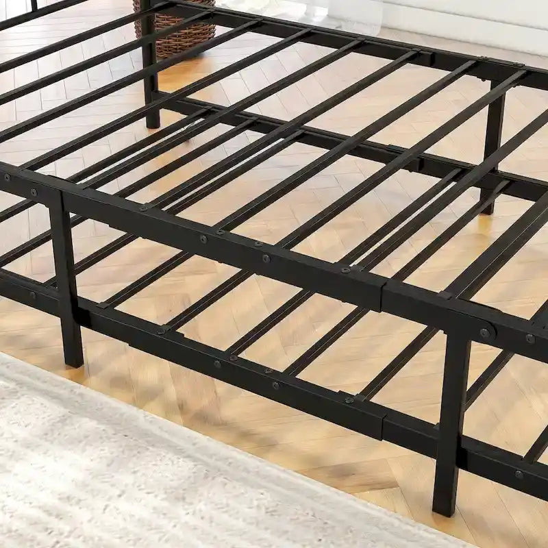 Lit de repos double en métal avec lit gigogne pour enfants ou invités