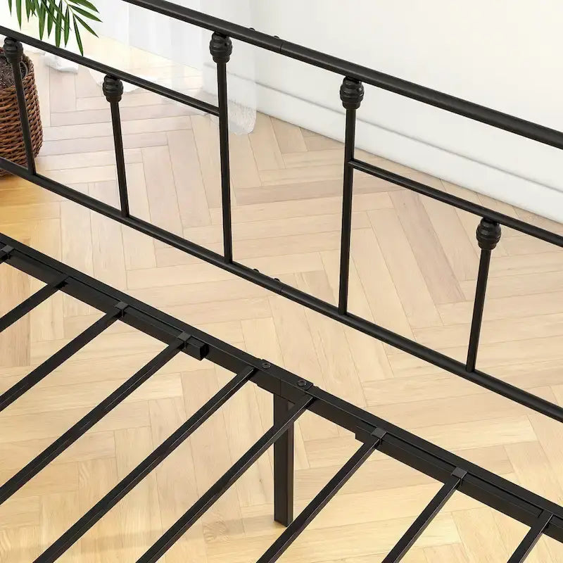 Lit de repos double en métal avec lit gigogne pour enfants ou invités
