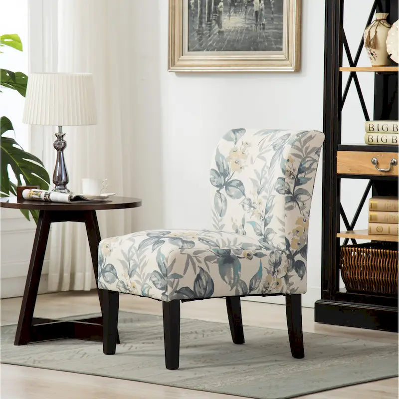 Fauteuil d'appoint rembourré Blue Leaves 74 cm