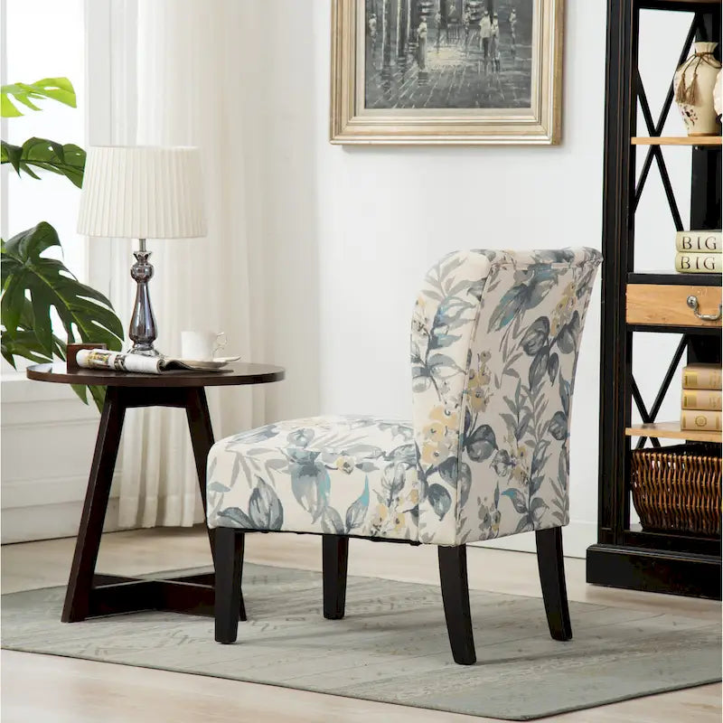 Fauteuil d'appoint rembourré Blue Leaves 74 cm