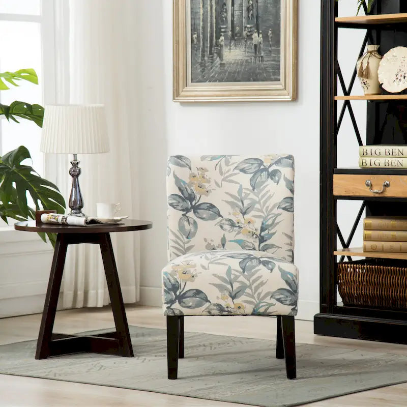 Fauteuil d'appoint rembourré Blue Leaves 74 cm