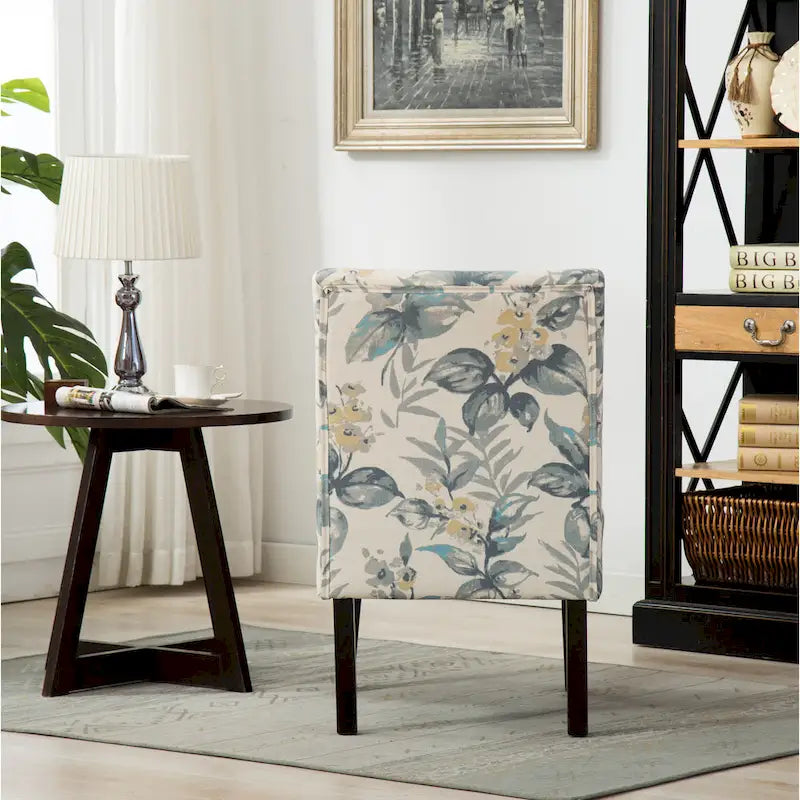 Fauteuil d'appoint rembourré Blue Leaves 74 cm