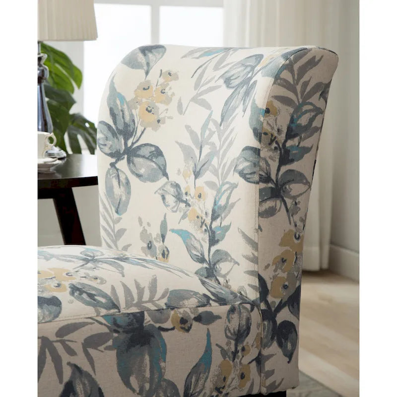 Fauteuil d'appoint rembourré Blue Leaves 74 cm