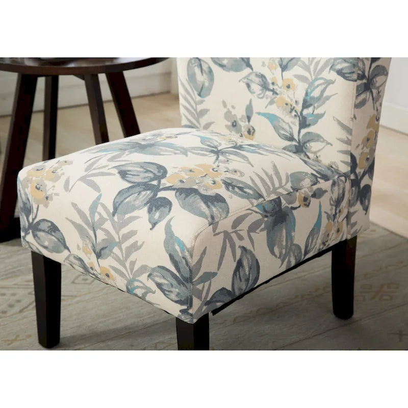 Fauteuil d'appoint rembourré Blue Leaves 74 cm
