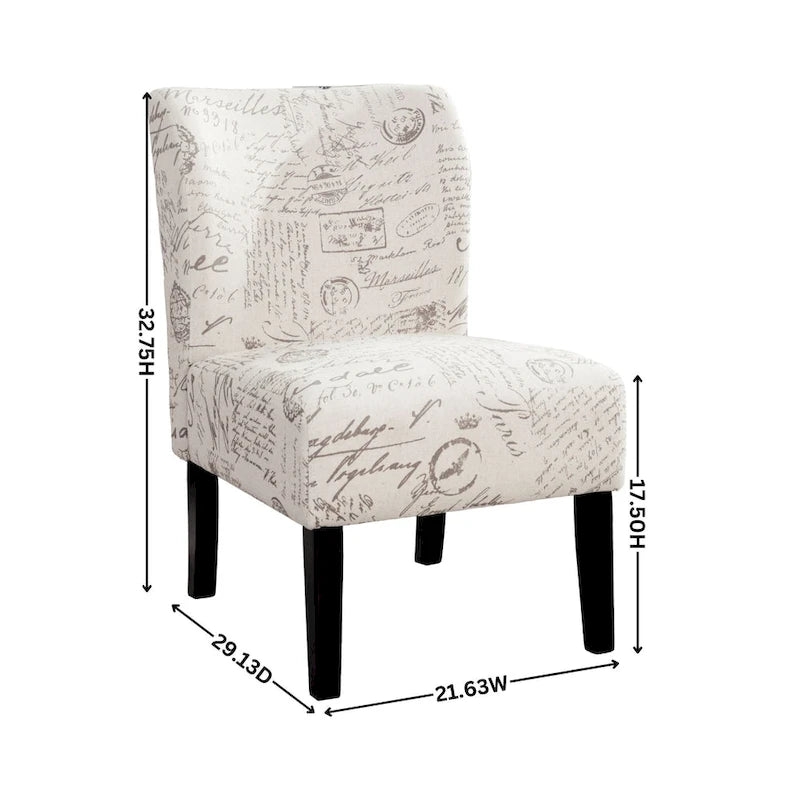 Fauteuil d'appoint rembourré Blue Leaves 74 cm
