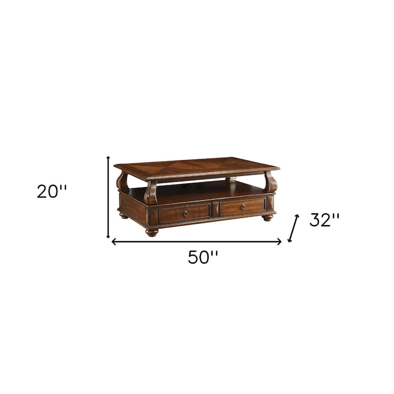Table basse en noyer 50 X 32 X 20
