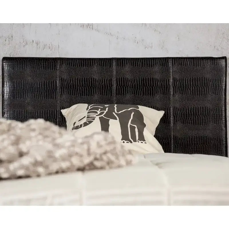 Lit plateforme contemporain en similicuir marron
