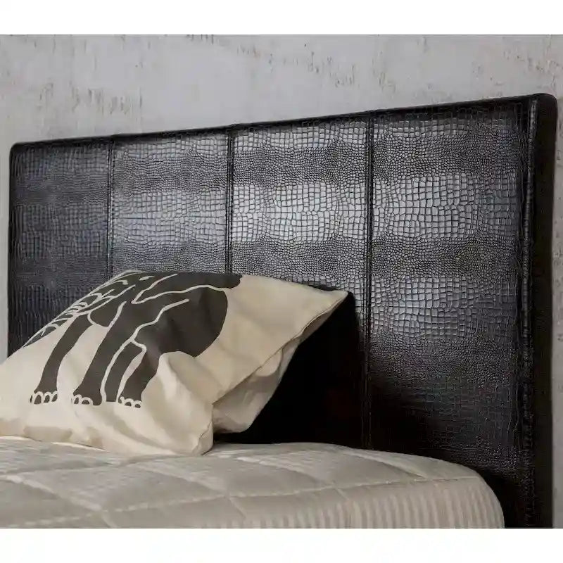 Lit plateforme contemporain en similicuir marron