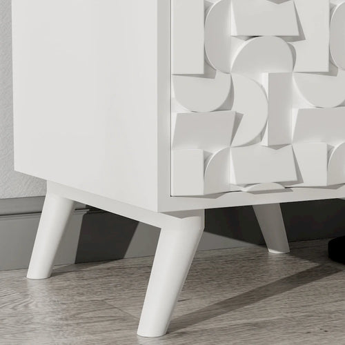 Table de chevet moderne 1 porte et 1 tiroir en bois massif