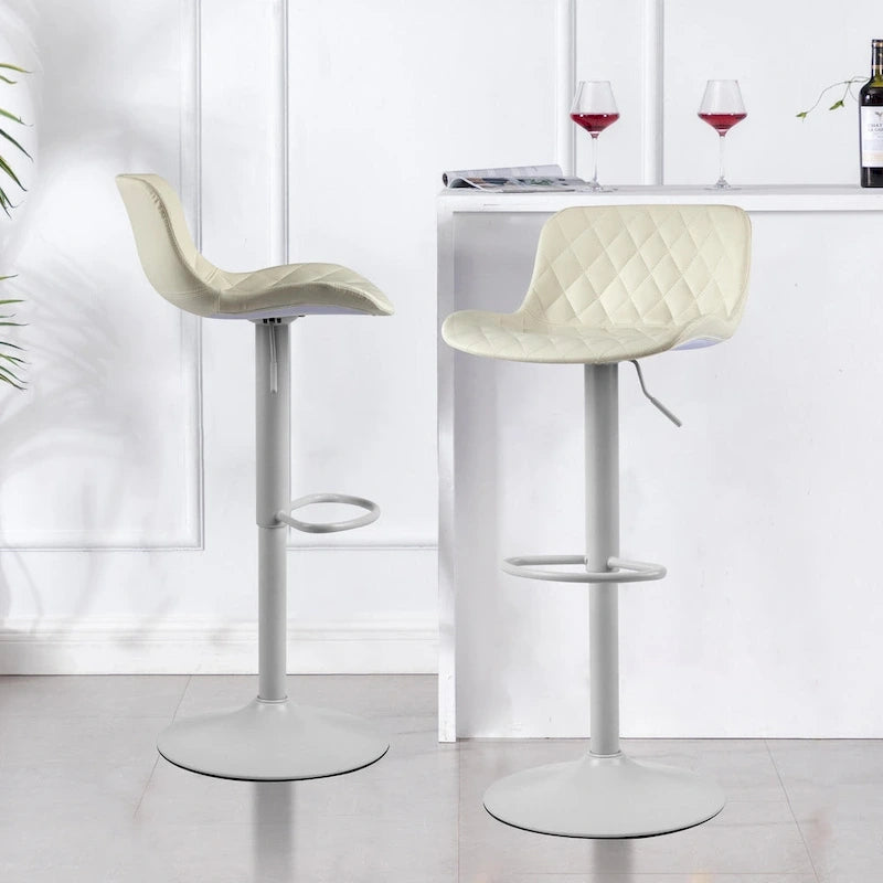 Tabourets de bar réglables en similicuir, tabourets de comptoir rembourrés