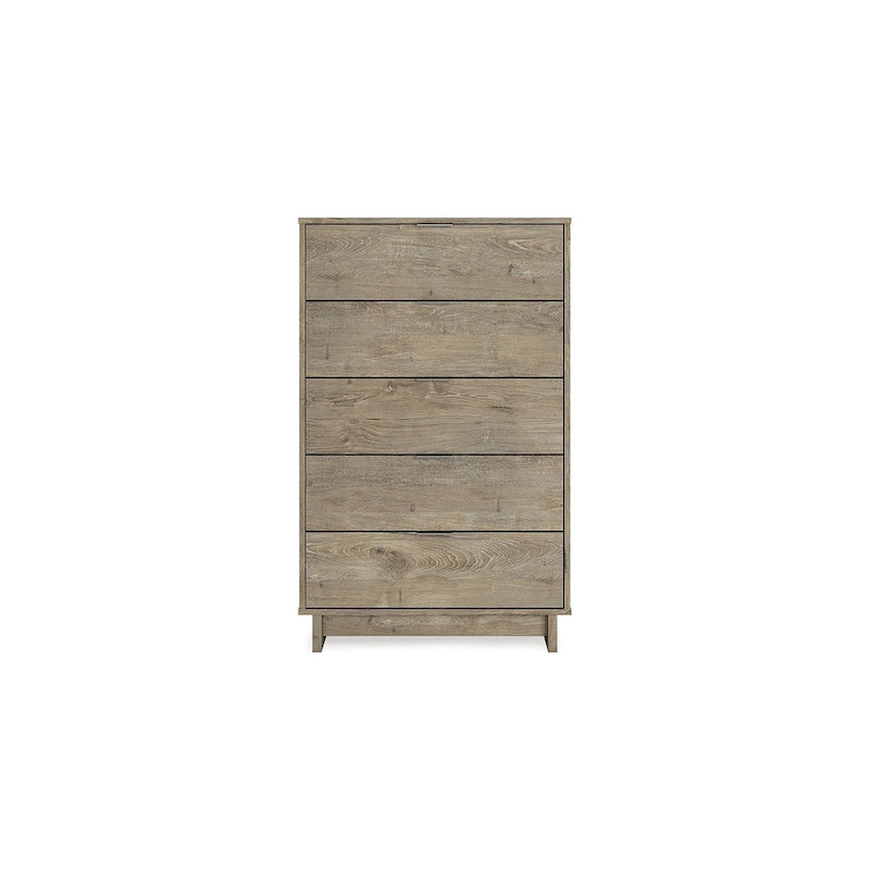 Commode en bois imitation noyer avec tiroirs à ouverture fluide